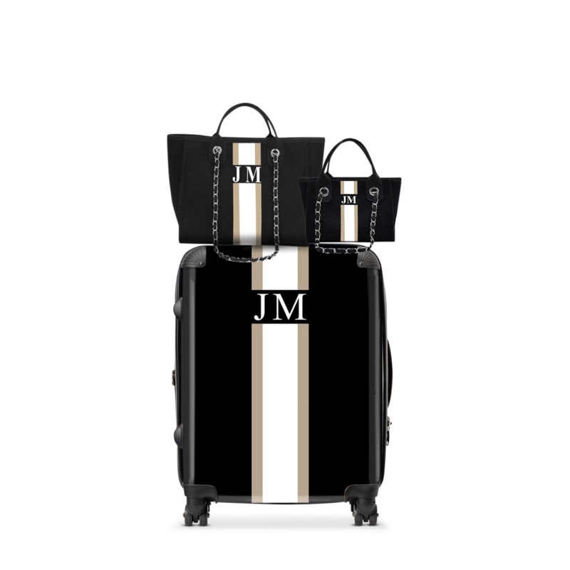 Trio Luggage Set – Black & Taupe