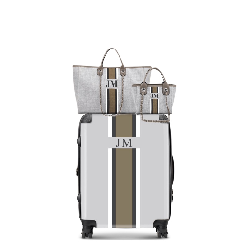 Trio Luggage Set – French Grey & Beige