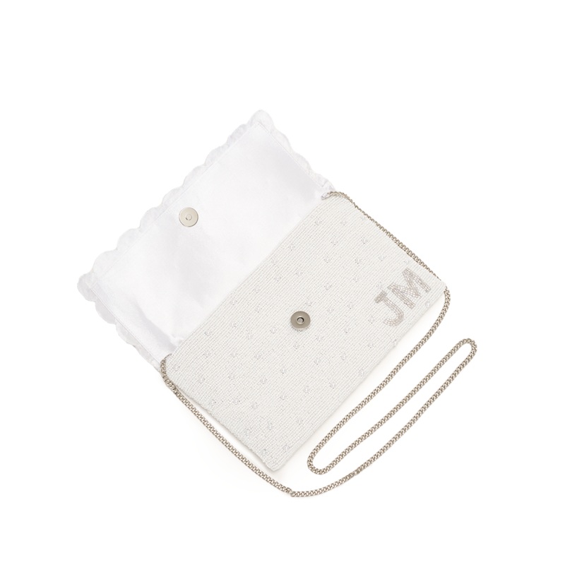 Scalloped Pearl Beaded Clutch