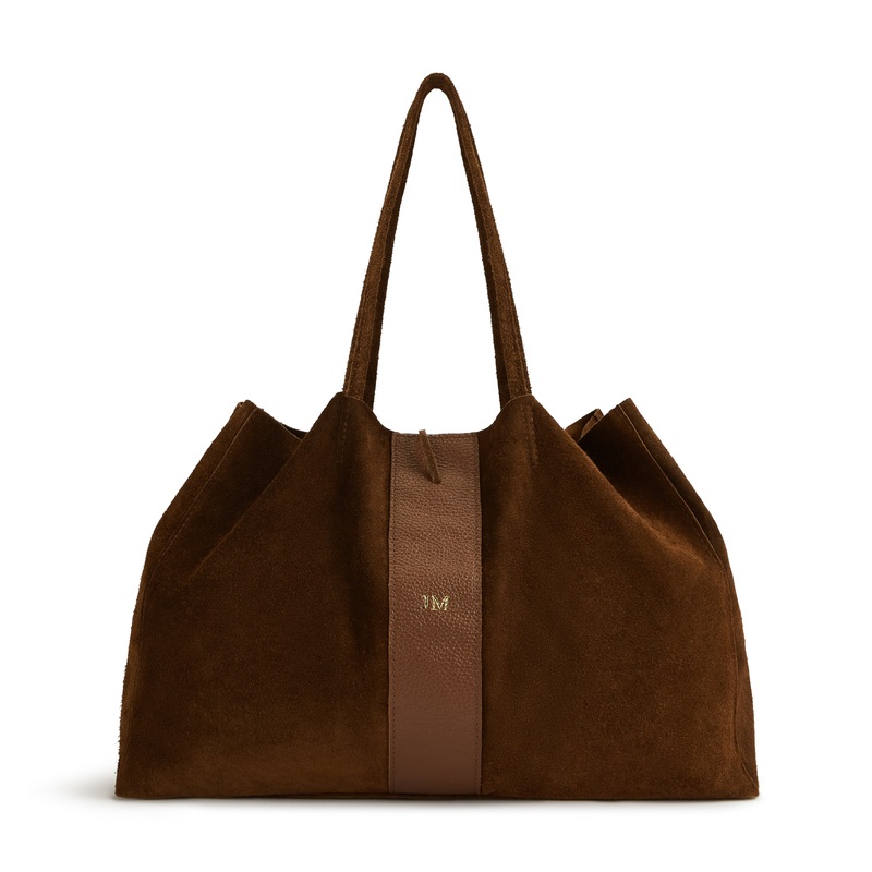 Suede Leather Shopper – Brown