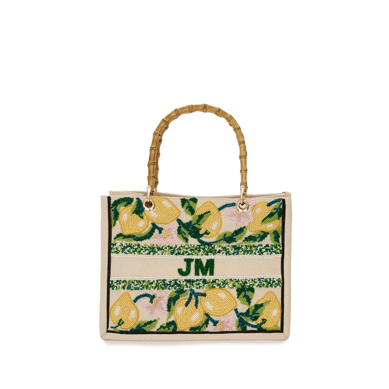 The Juliana Mini Beaded Tote – Citron