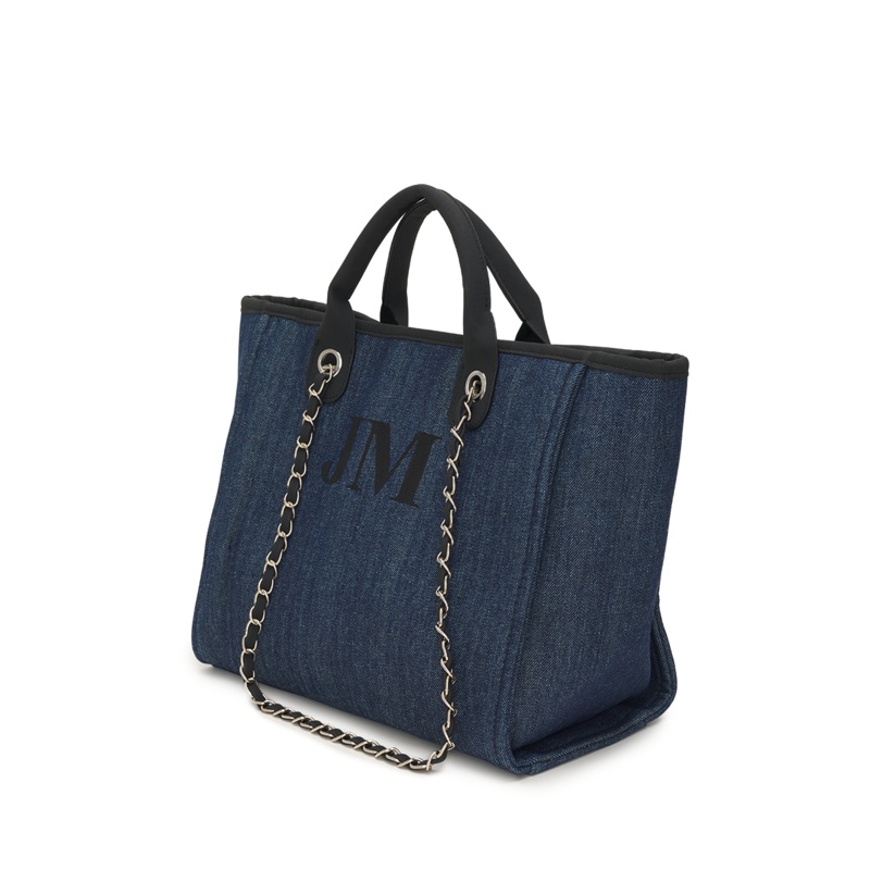 The Lily Canvas Tote – Dark Denim – Medium