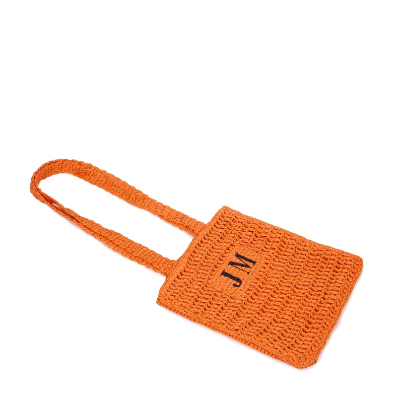 The Lily Lattice Straw Shopper – Orange