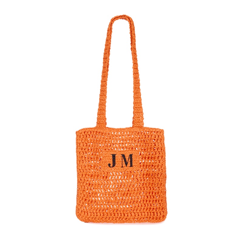The Lily Lattice Straw Shopper – Orange