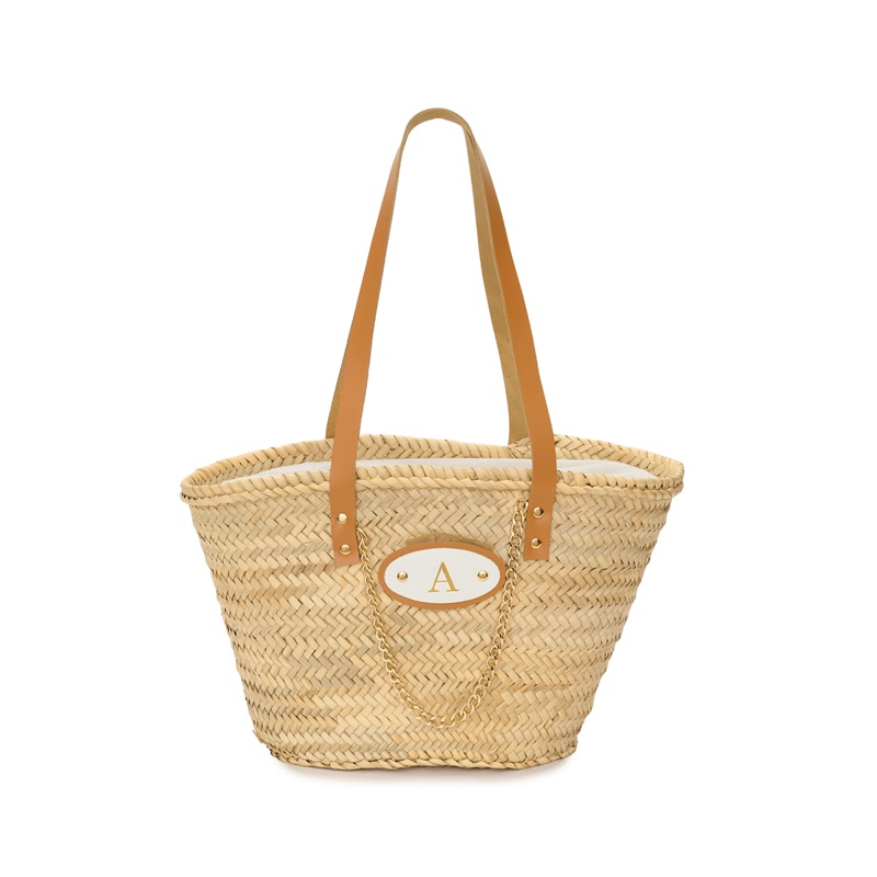 The Marcia Straw Initial Tote