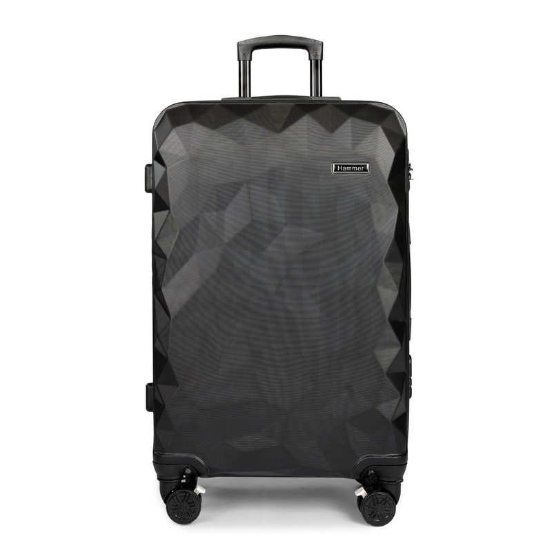 Diamond-Style ABS Luggage  Durable & Stylish Travel Companion 26 White