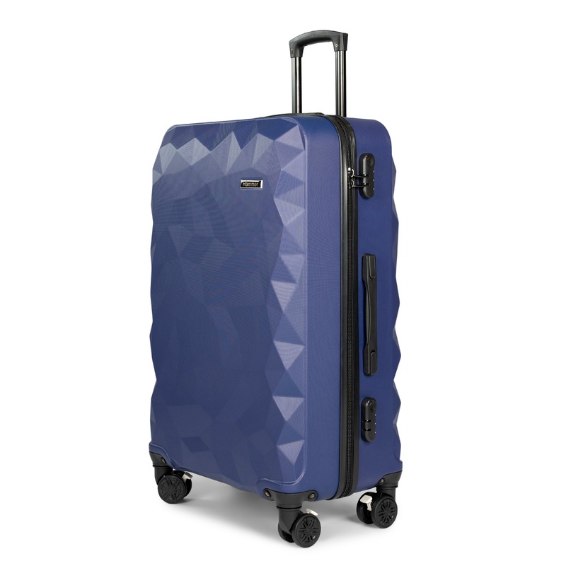 Diamond-Style ABS Luggage Durable & Stylish Travel Companion 28 White