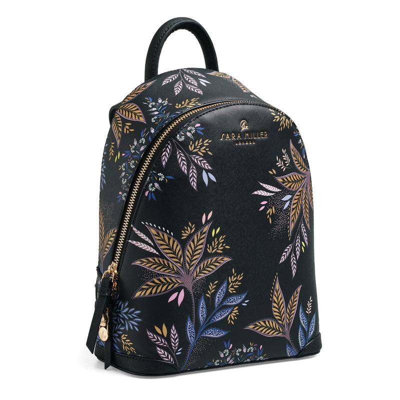 Sara Miller Black Botanic Mini Backpack Black