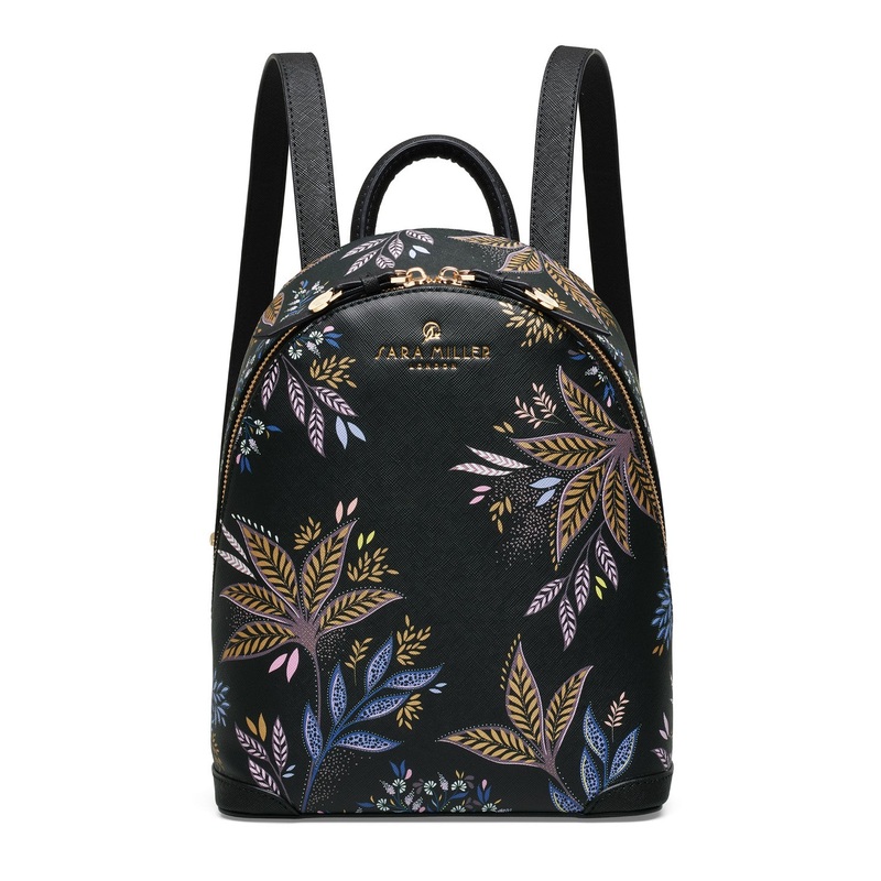 Sara Miller Black Botanic Mini Backpack Black