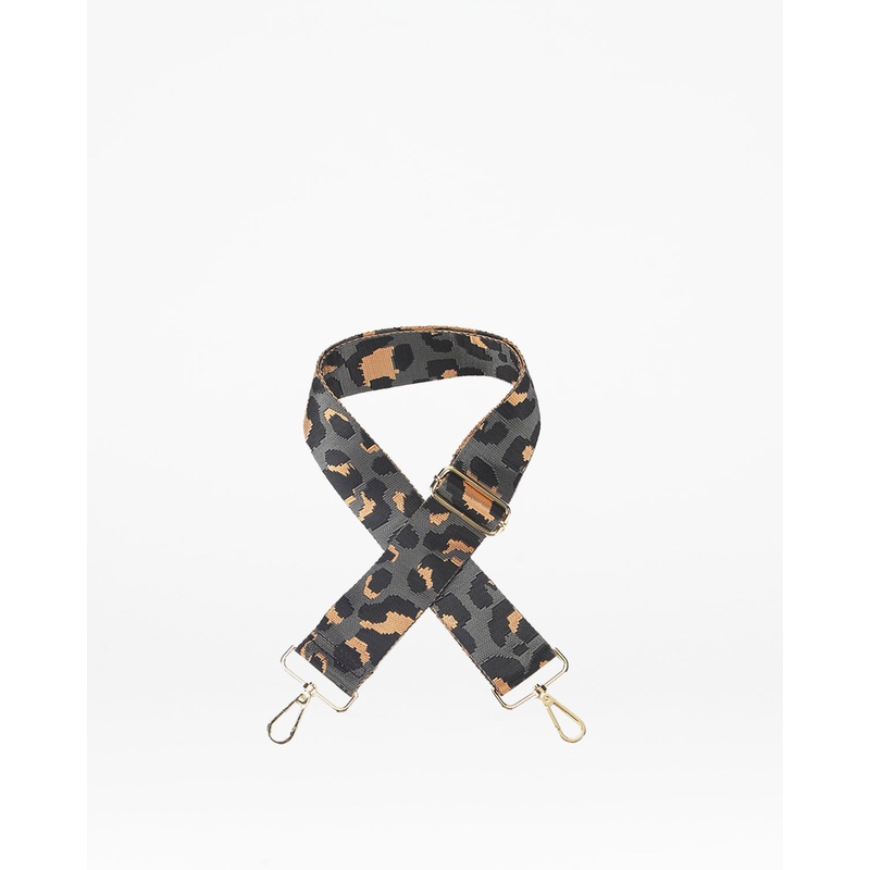 Grey Leopard Bag Strap
