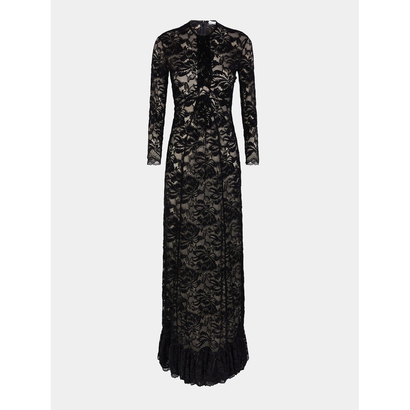Black long lace dress