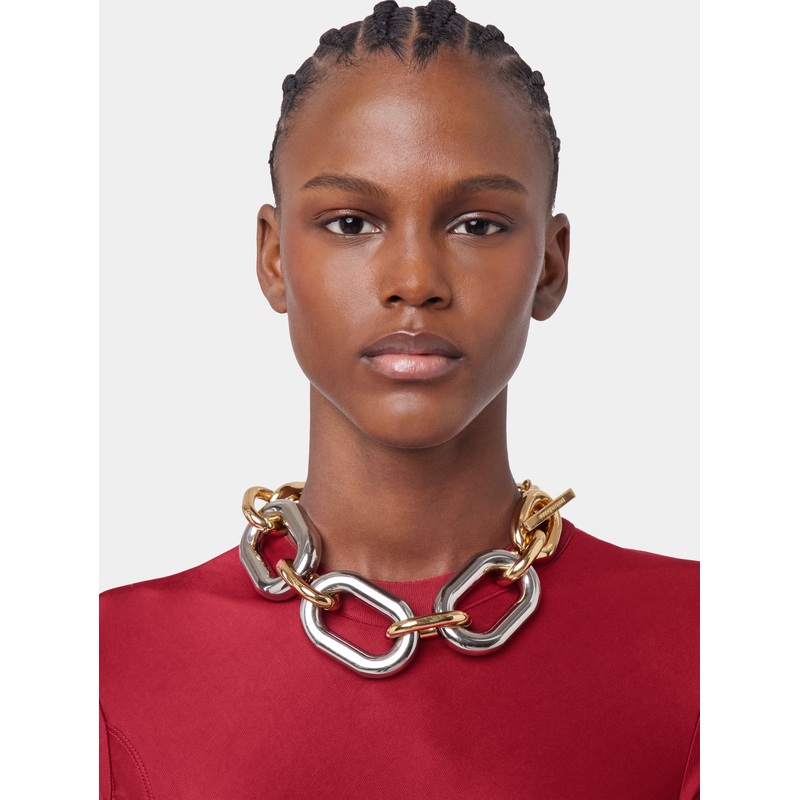 Gold and silver oversized XL link necklace