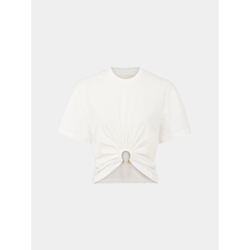 White t-shirt with piercing