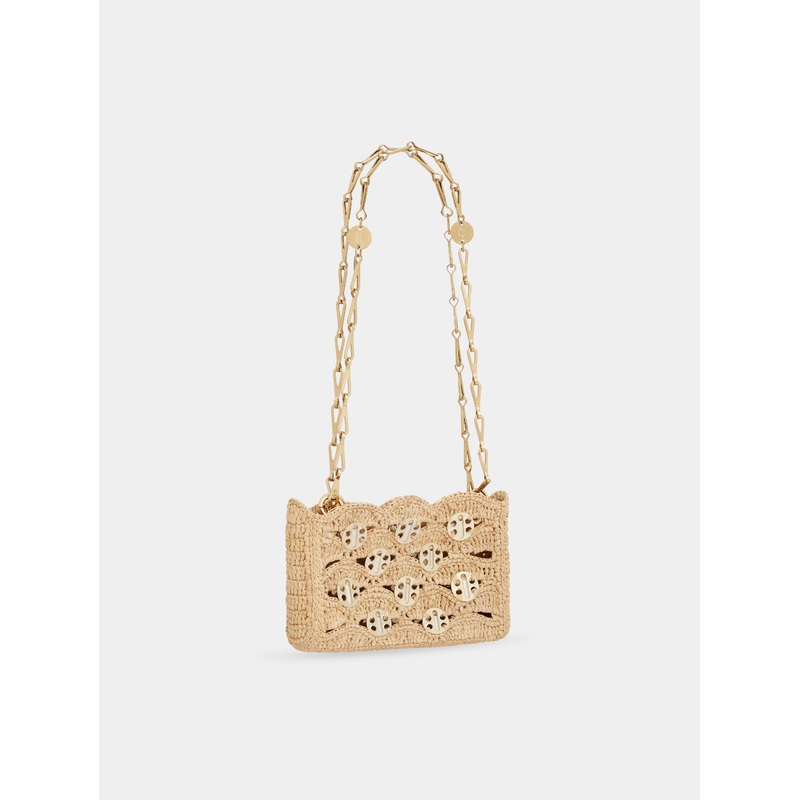1969 beige nano bag in raffia