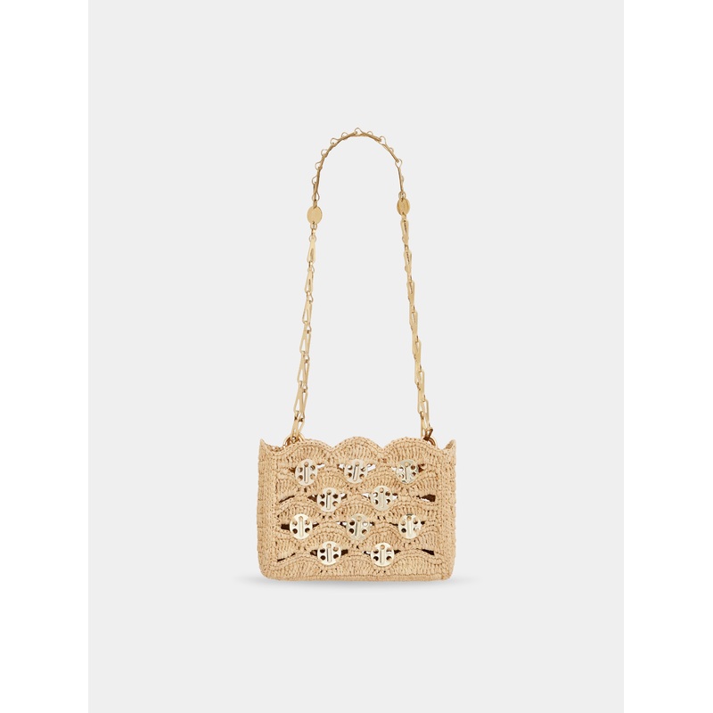 1969 beige nano bag in raffia