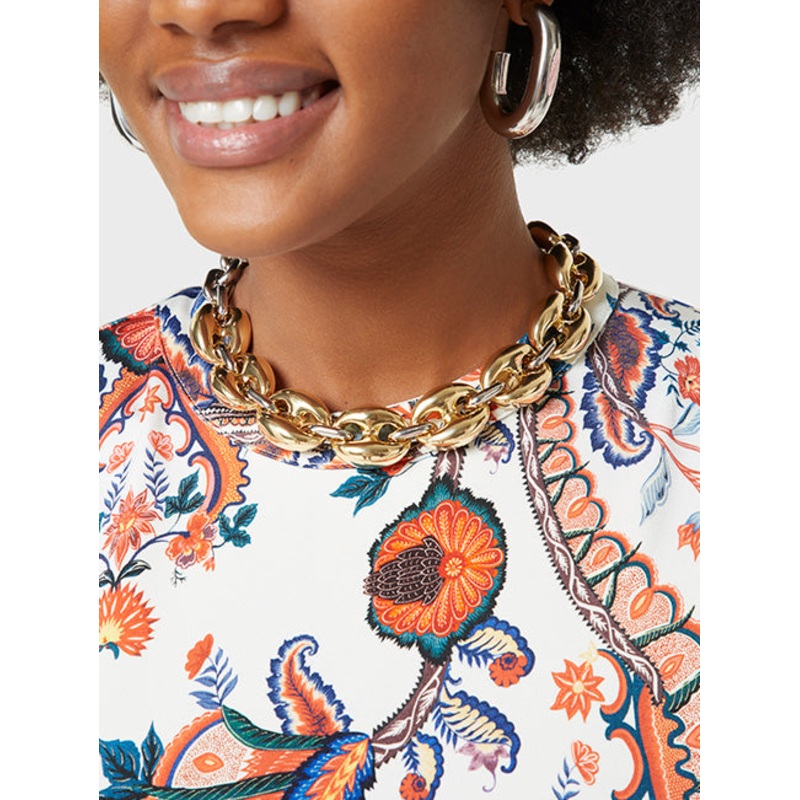 Eight chunky gold/silver necklace