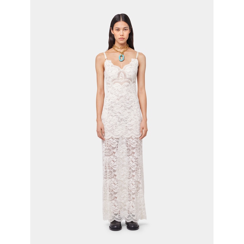Ivory long dress in lace