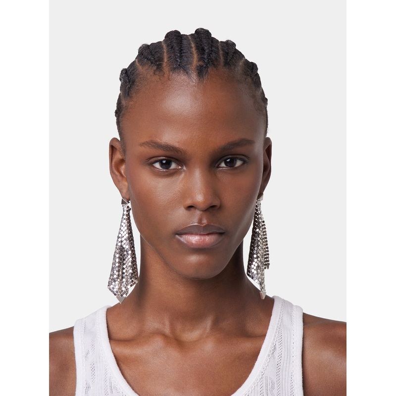 Silver chainmail earrings