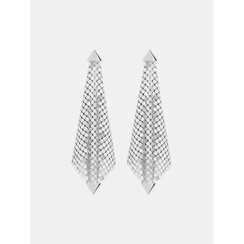 Silver chainmail earrings