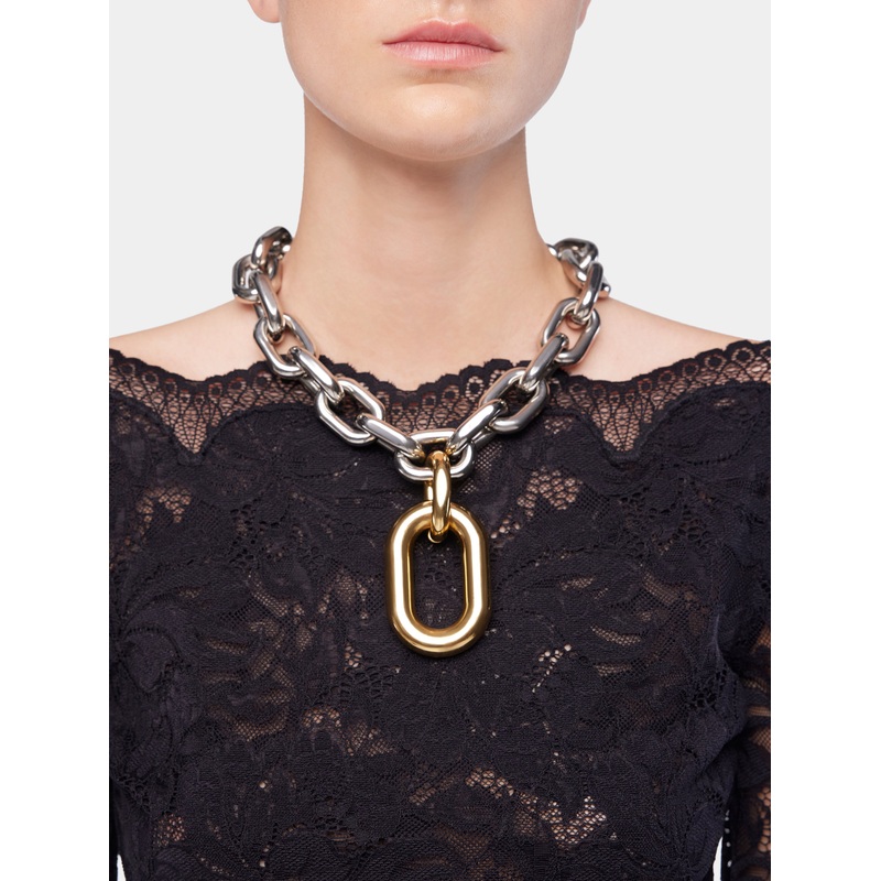 Silver/gold XL link necklace