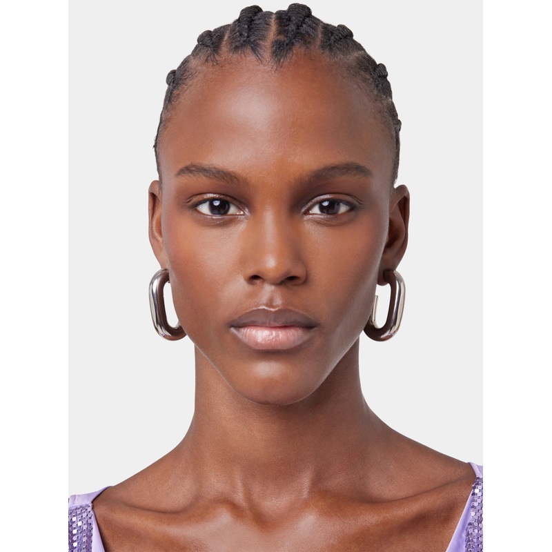 Silver XL link earrings