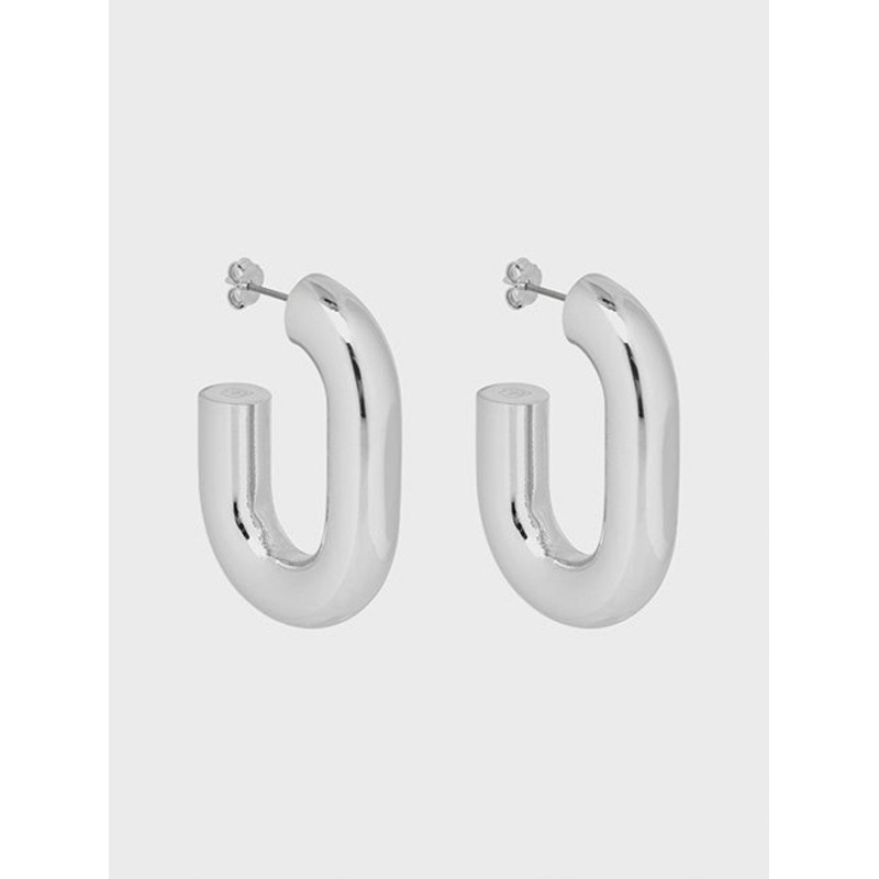 Silver XL link earrings