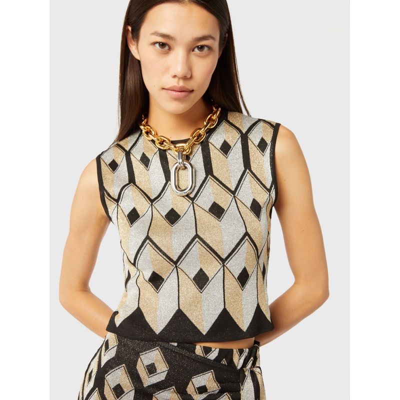 Two-tone XL link necklace with pendant