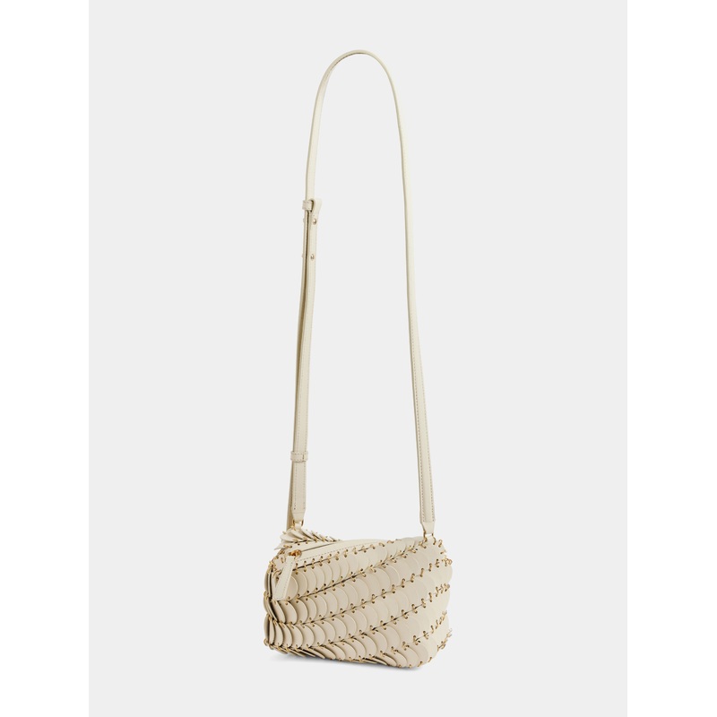 Cream paco crossbody leather bag
