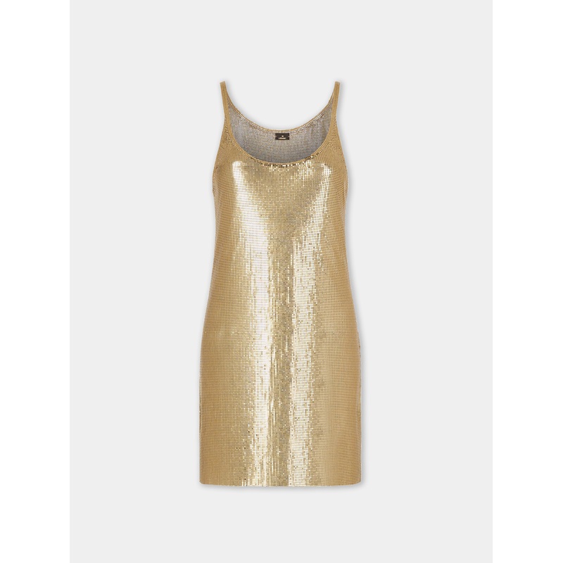 Mini tank top dress in mesh