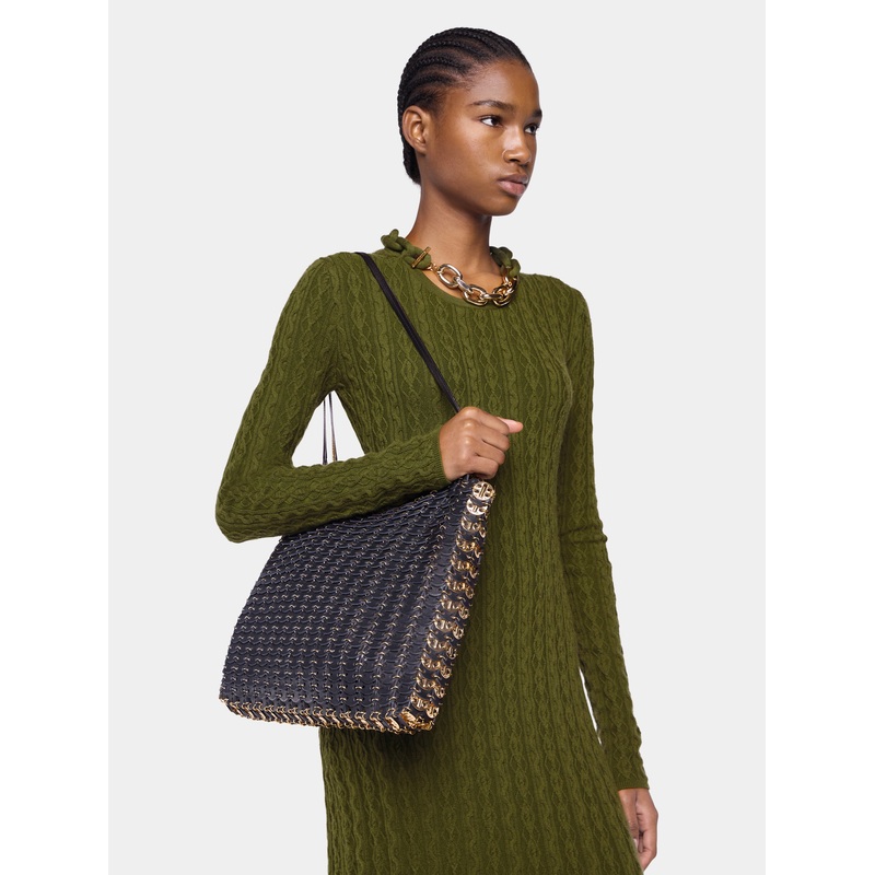 1969 reversible tote flip bag in leather