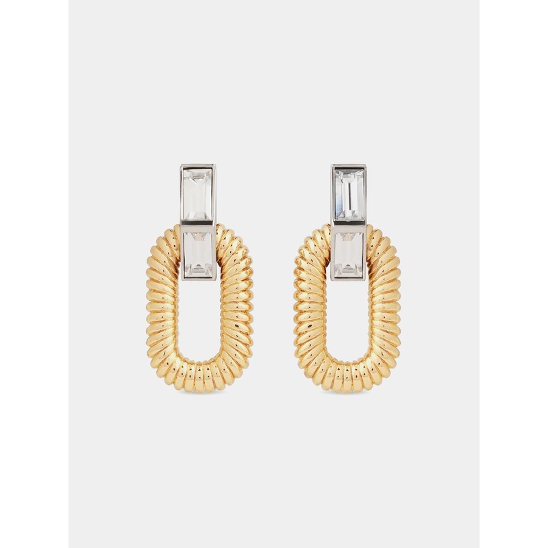 XL link earrings with rhinestones