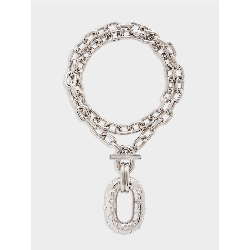 XL link strass necklace