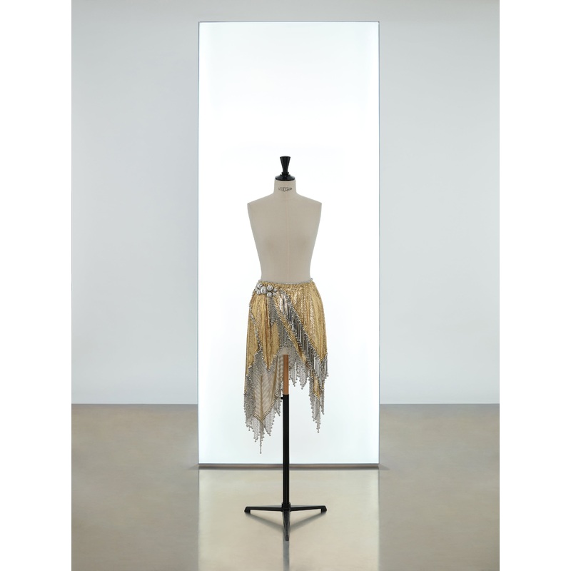 Draped wrap skirt made in iconic mesh