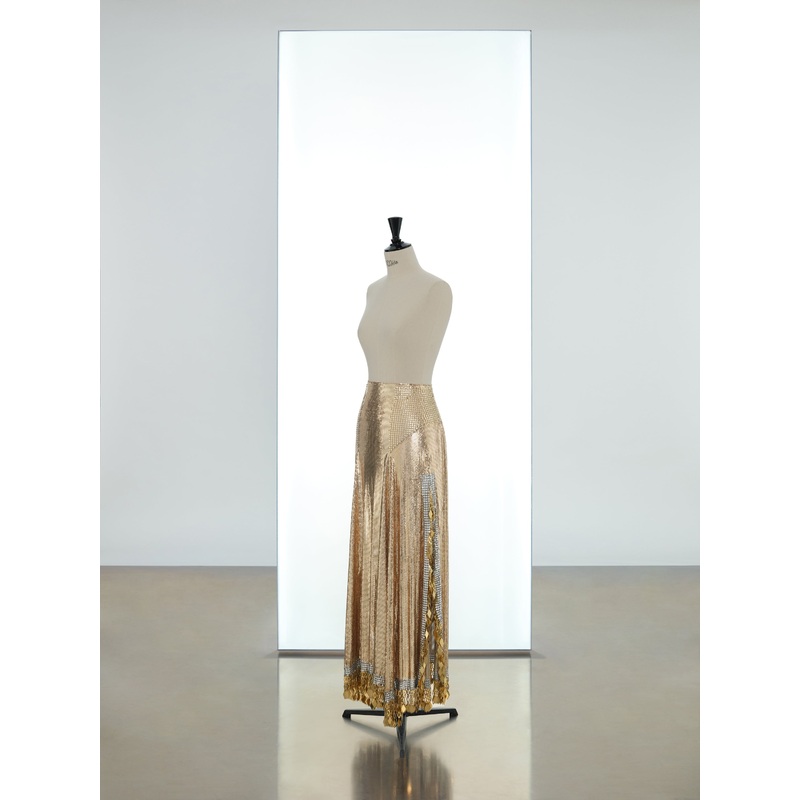 Long draped skirt made in iconic mesh