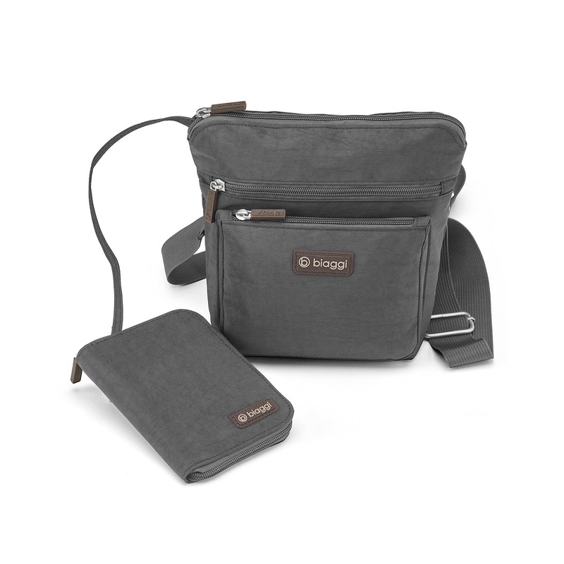 Convertible Crossbody + Zipsafe Travel Organizer Grey