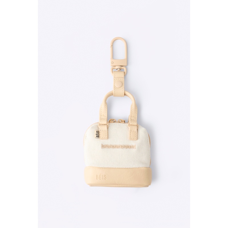 The Micro Weekender Charm in Beige