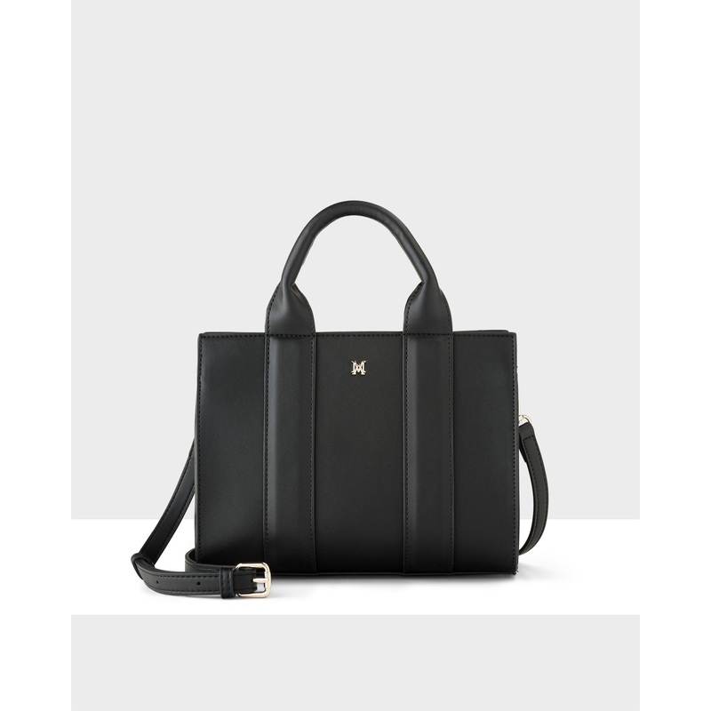 Nova Small Grab Tote With Crossbody Strap Black