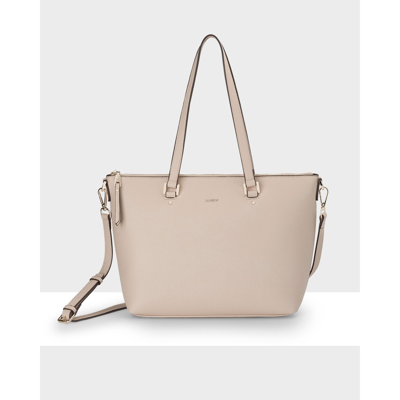 Vivian Medium Zip Top Tote With Crossbody Strap Nude