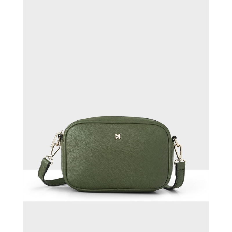 Monica Camera Crossbody Bag + Graphic Bag Strap Olive Green + Black & Olive