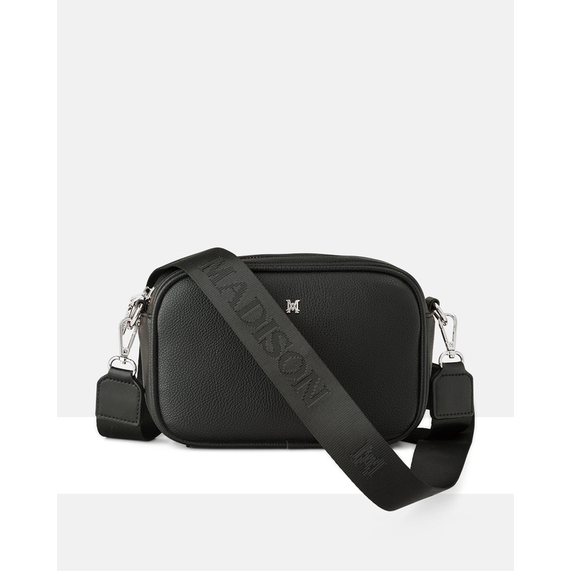 Monica Camera Crossbody Bag + Monogram Bag Strap Black / Silver Hardware