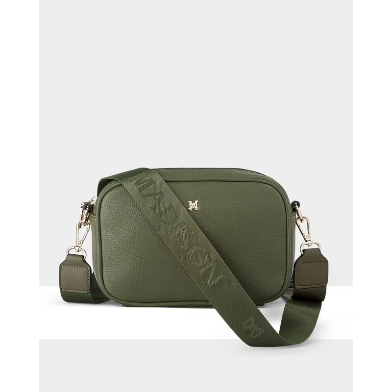 Monica Camera Crossbody Bag + Monogram Bag Strap Olive Green