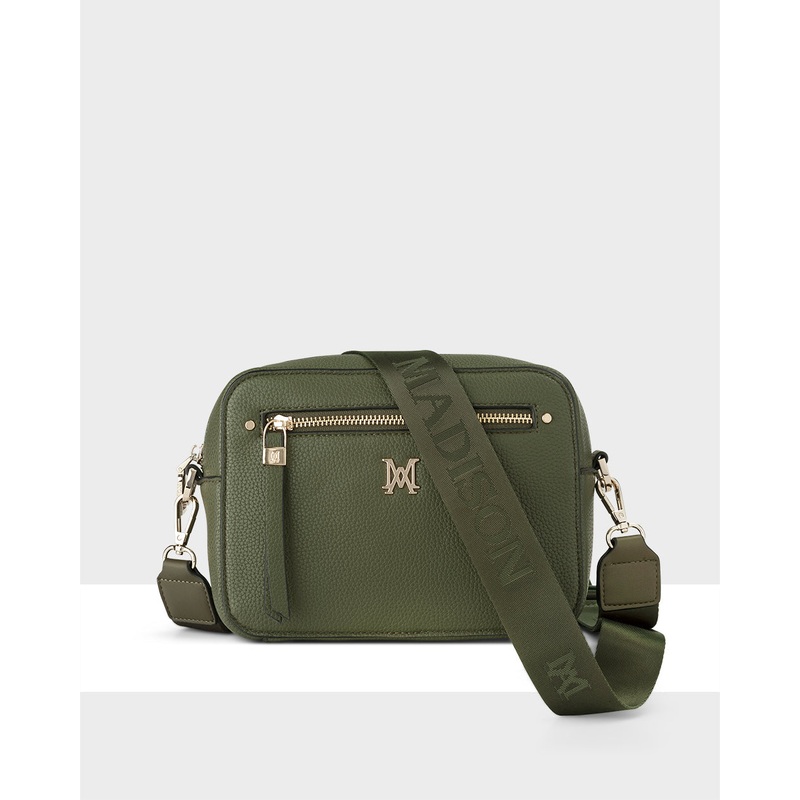 Molly Camera Crossbody Bag + Monogram Bag Strap Olive Green + Olive Green