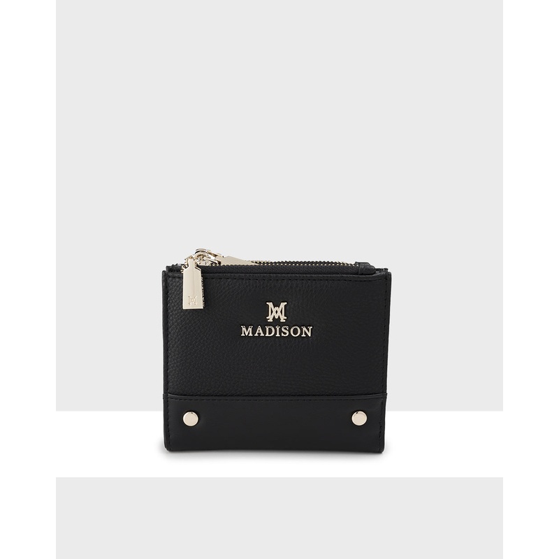 Arabella Small Double Zip Pocket Wallet Black