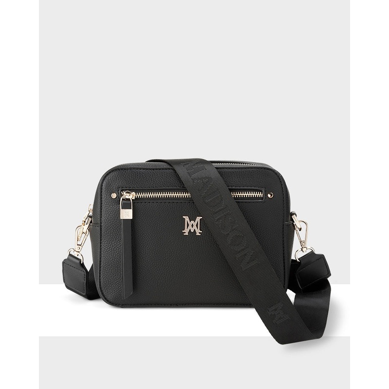 Molly Camera Crossbody Bag + Monogram Bag Strap Black + Black