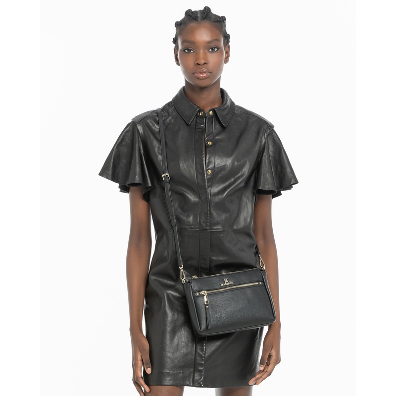 Willow Zip Top Crossbody Bag Black