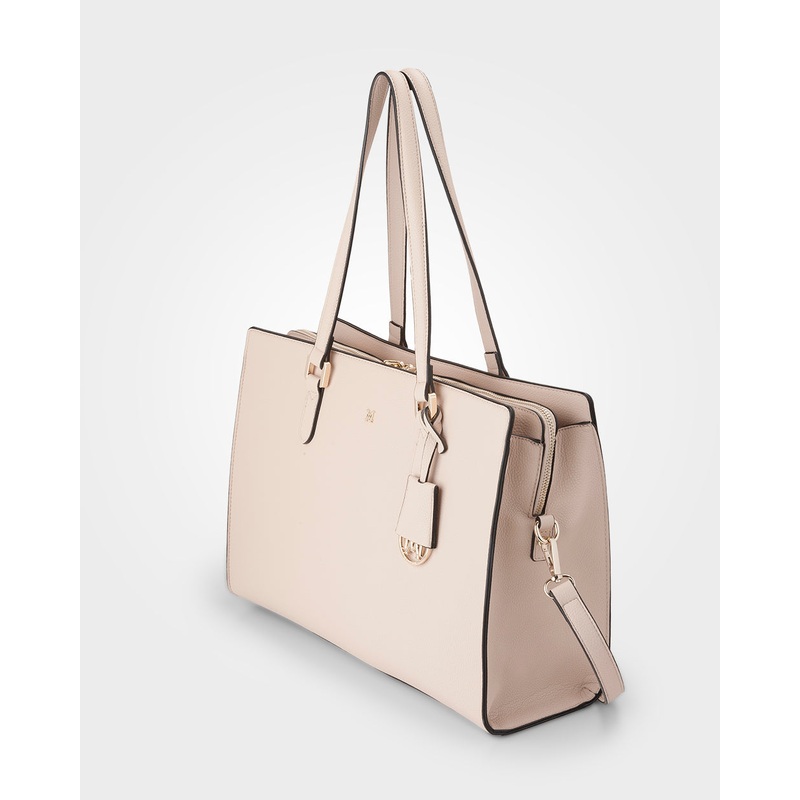 Sheree Laptop Tote Work Bag With Crossbody Strap Nude