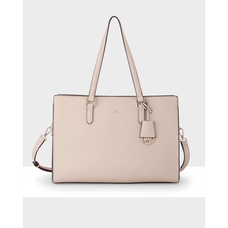 Sheree Laptop Tote Work Bag With Crossbody Strap Nude