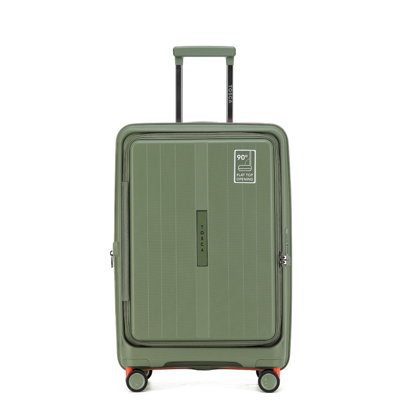 TOSCA – TCA875 CRUISER 67CM TROLLEY CASE- KHAKI Khaki/Orange