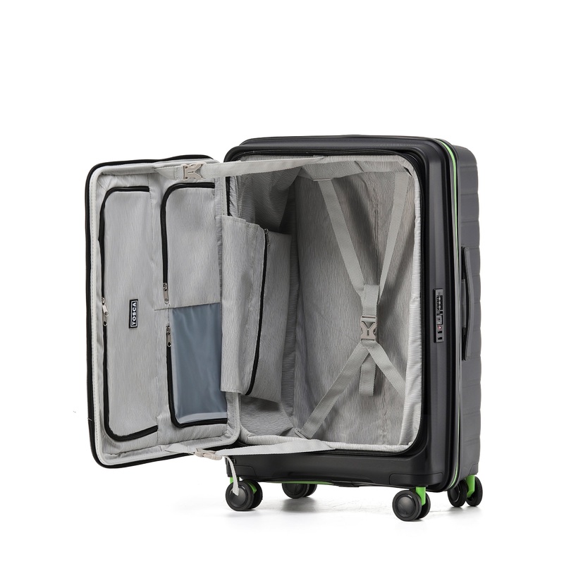 TOSCA – TCA875 CRUISER 77CM TROLLEY CASE- BLACK BLACK/LIME