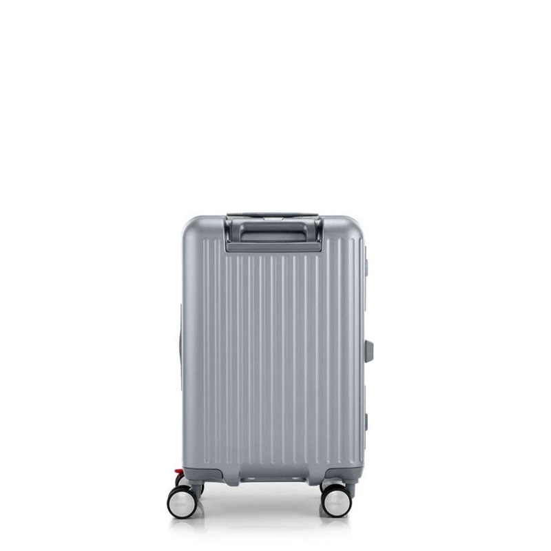 American Tourister – Lockation 55cm Fully Framed Carry on Suitcase – Silver Silver